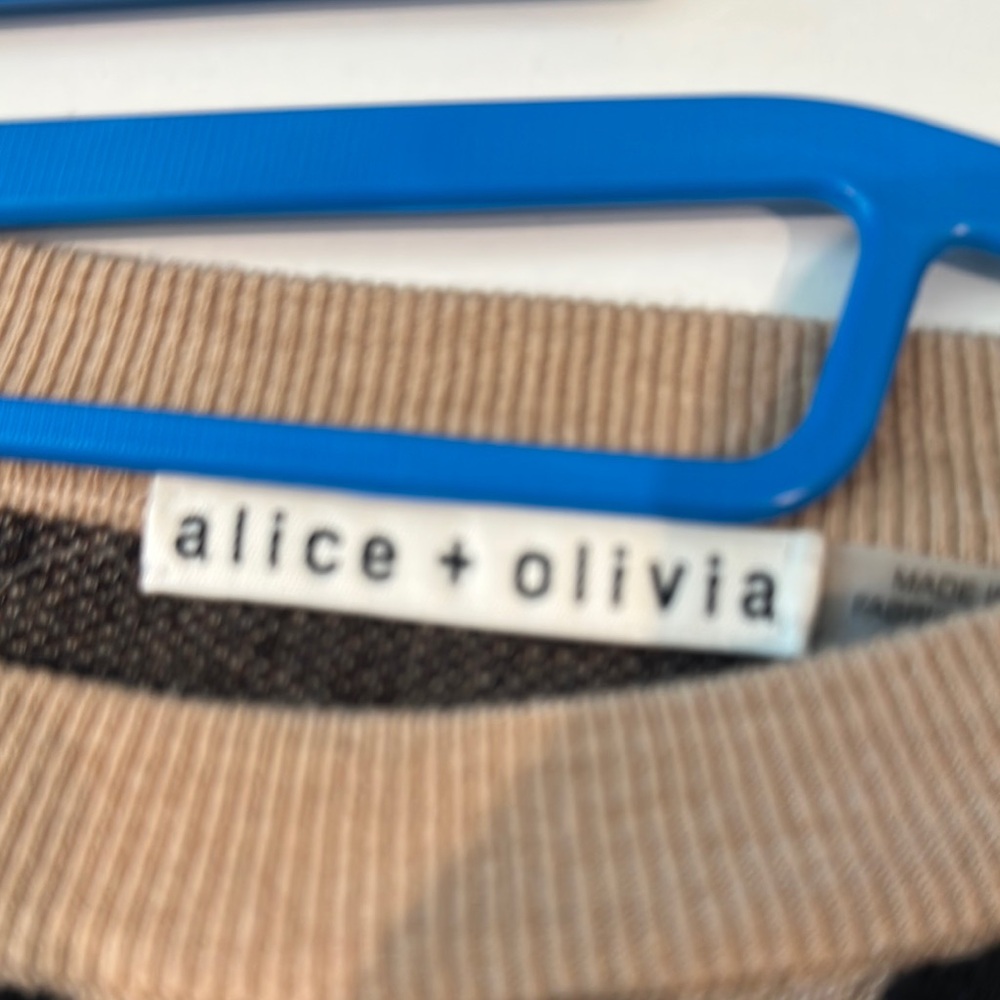Alice + Olivia Tan and Black Sweater